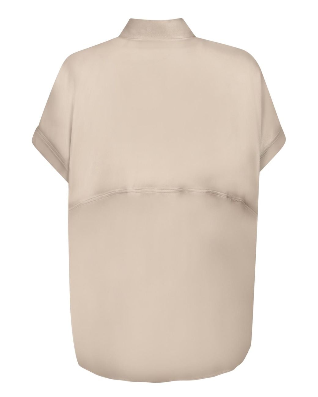 Brunello Cucinelli Gray Short-Sleeved Buttoned Blouse