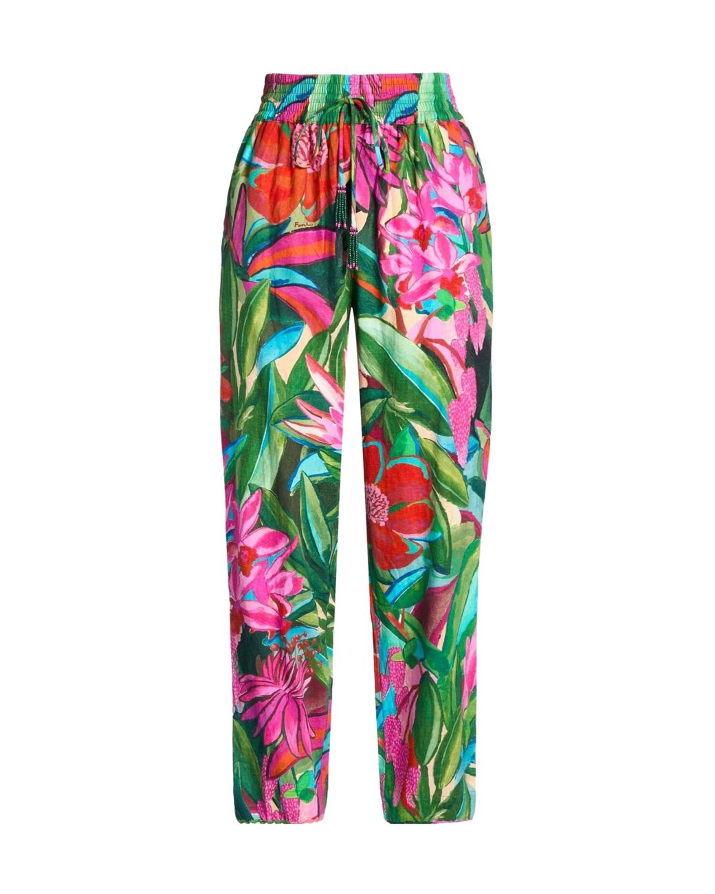 Farm Rio Green Floral Casual Pants