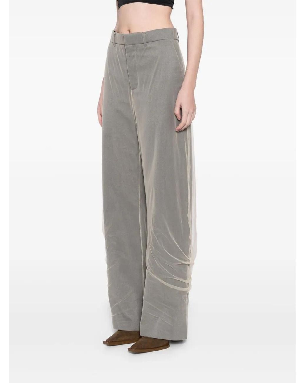 Y. Project Gray Draped Layered Trousers