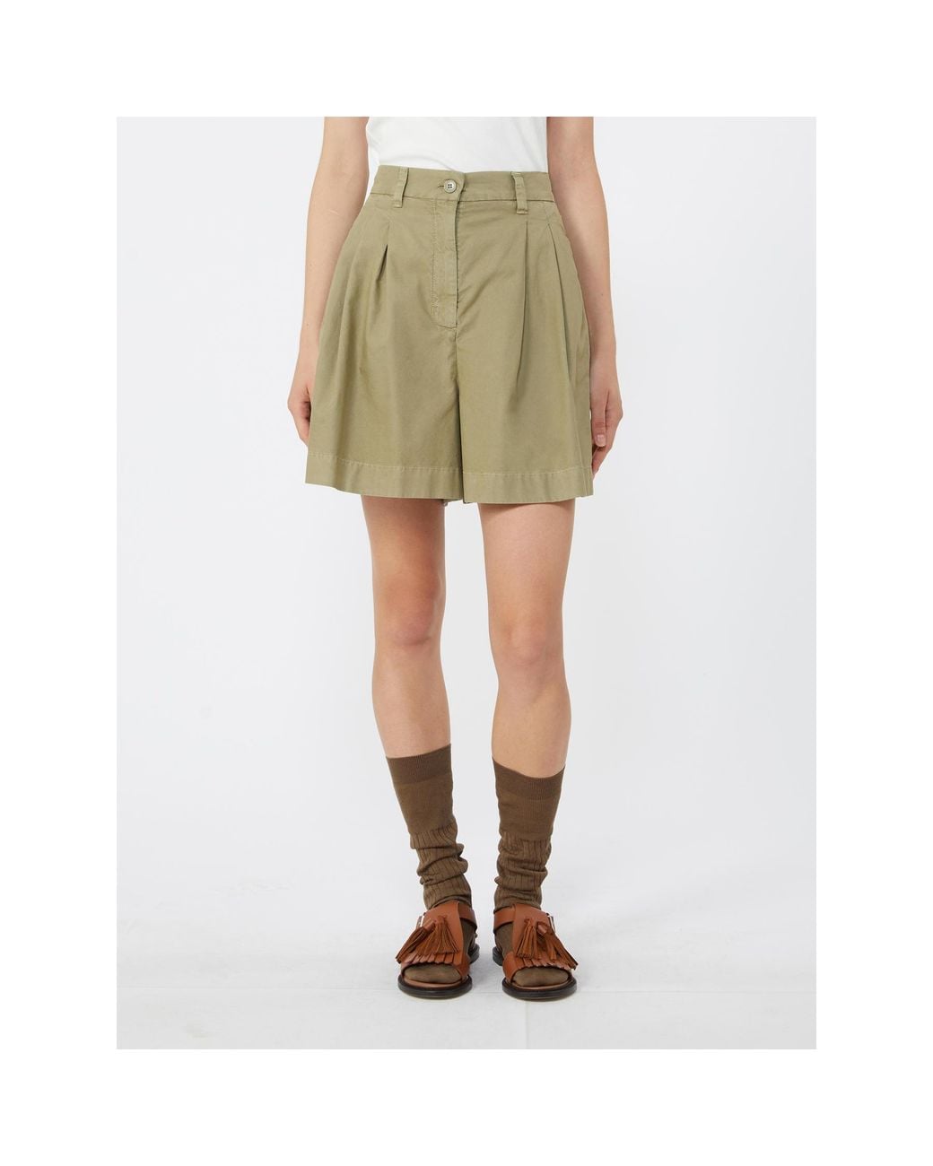 Weekend by Maxmara Natural Armonia Pleated Shorts
