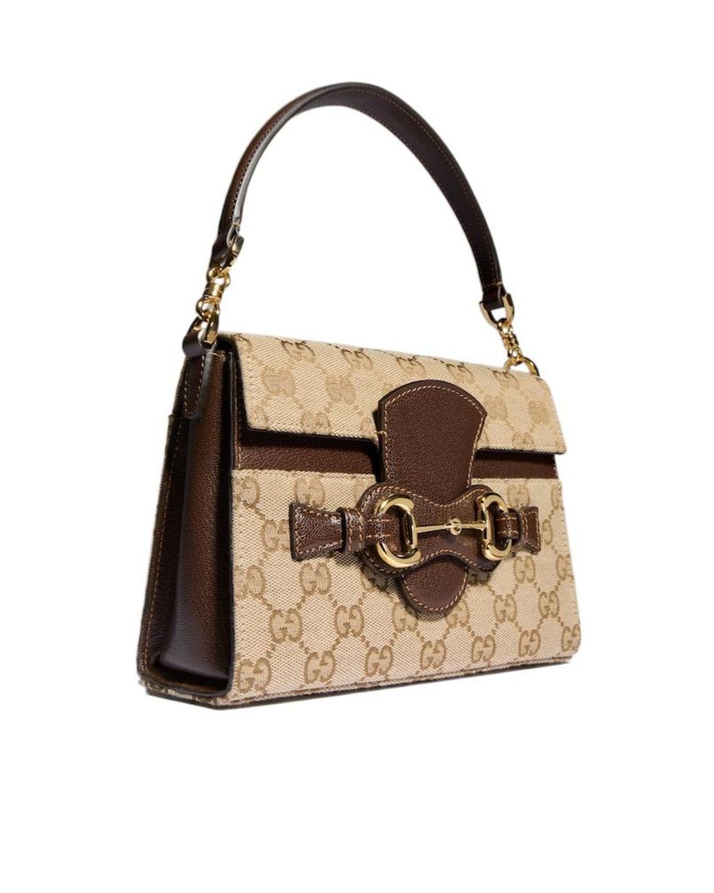 Gucci Brown Horsebit Duomo Small Top Handle Bag