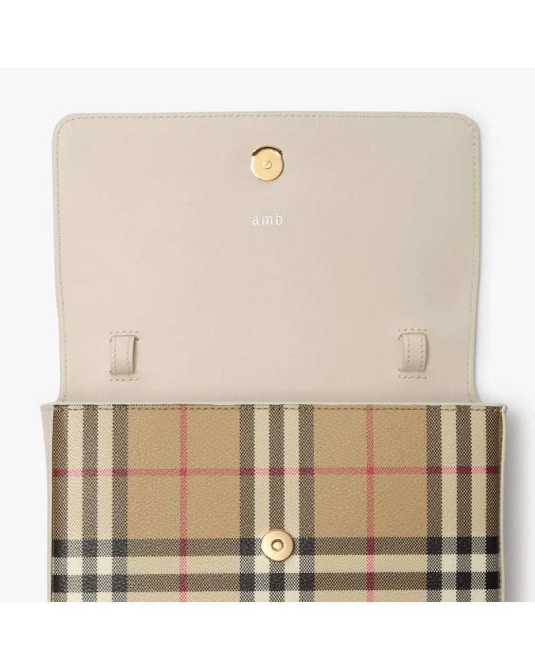 Burberry Natural Cheecked Foldover-Top Shoulder Bag