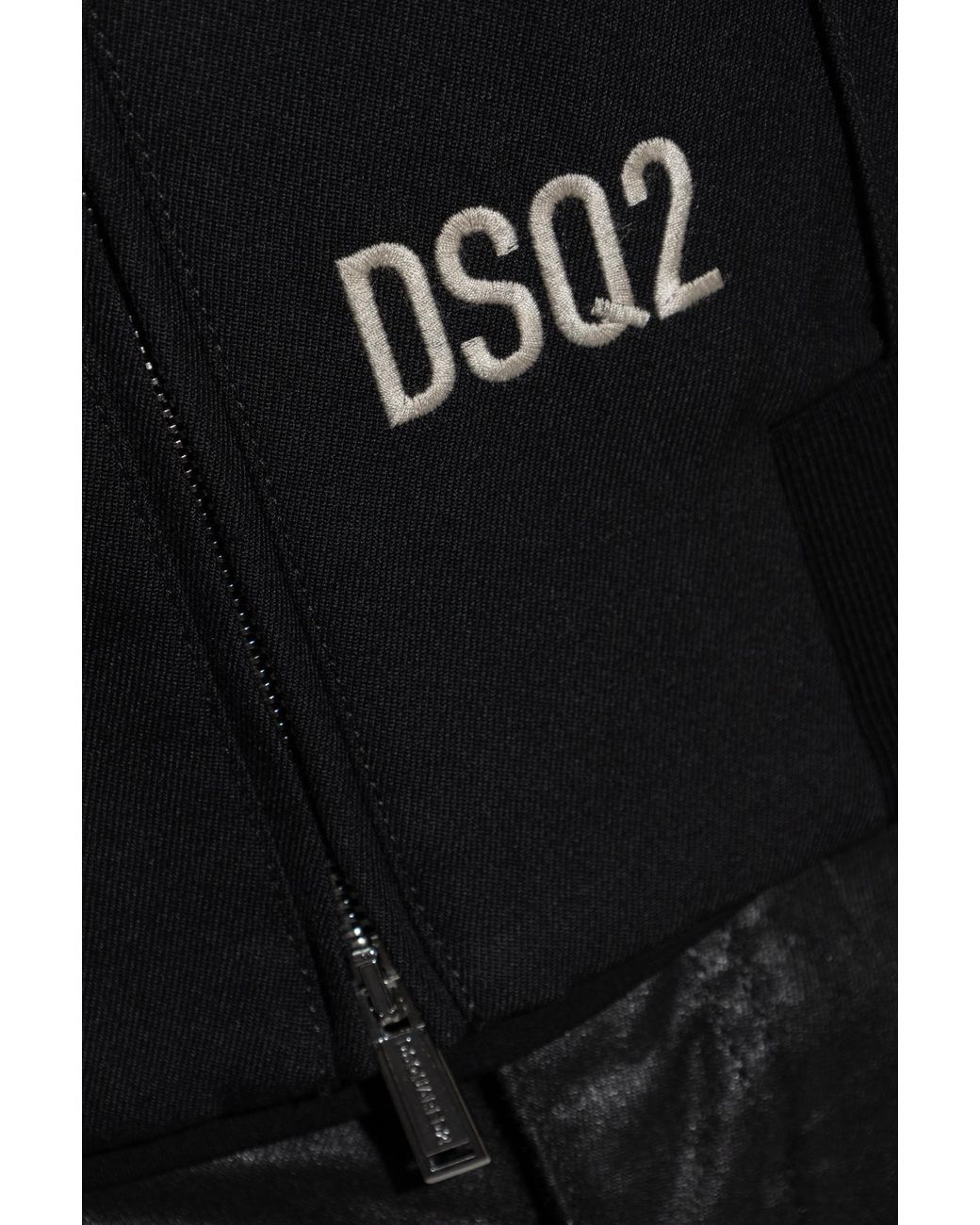DSquared² Blue Logo Embroidered Zip-Up Bomber Jacket for men