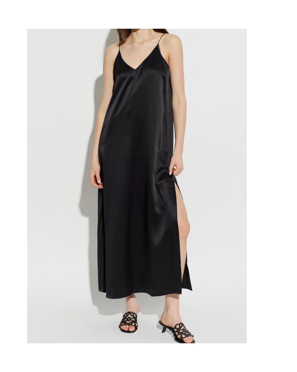 Lisa Yang Black Spaghetti Strap Maxi Dress