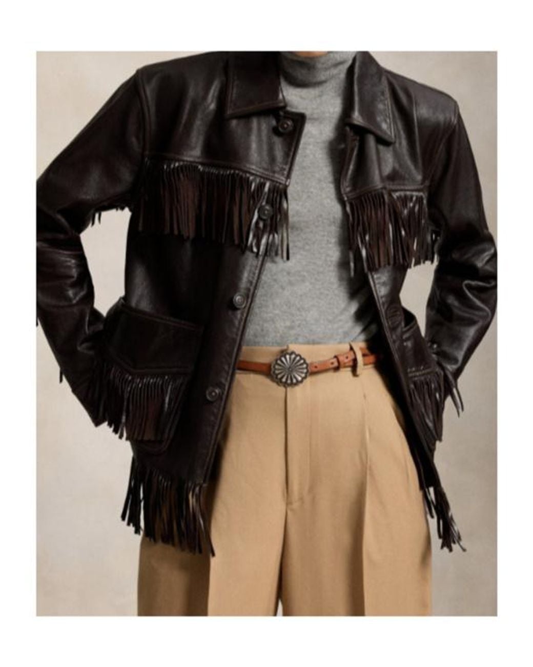 Polo Ralph Lauren Black Fringe Detail Jacket