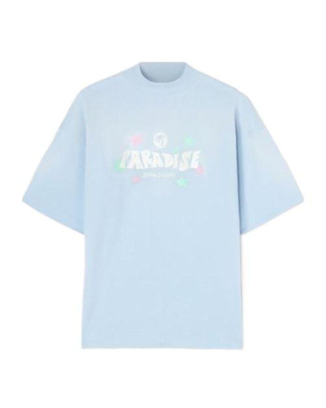 Palm Angels Blue Paradise Palm Printed Drop Shoulder T-Shirt