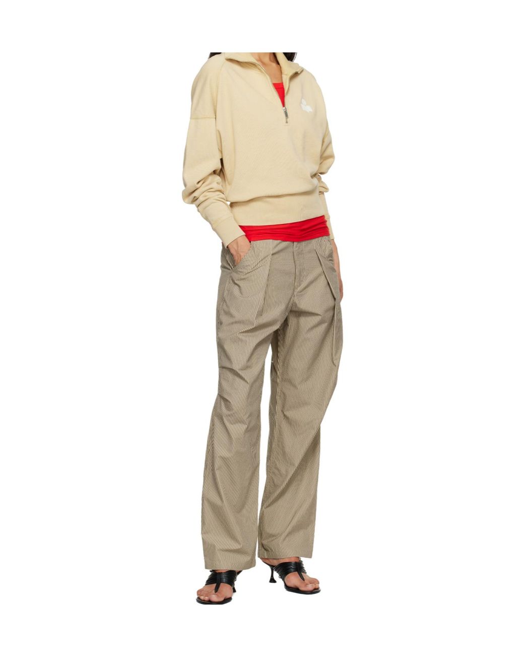 Isabel Marant Natural Isabel Marant Étoile Ross Logo Half-Zip Sweatshirt