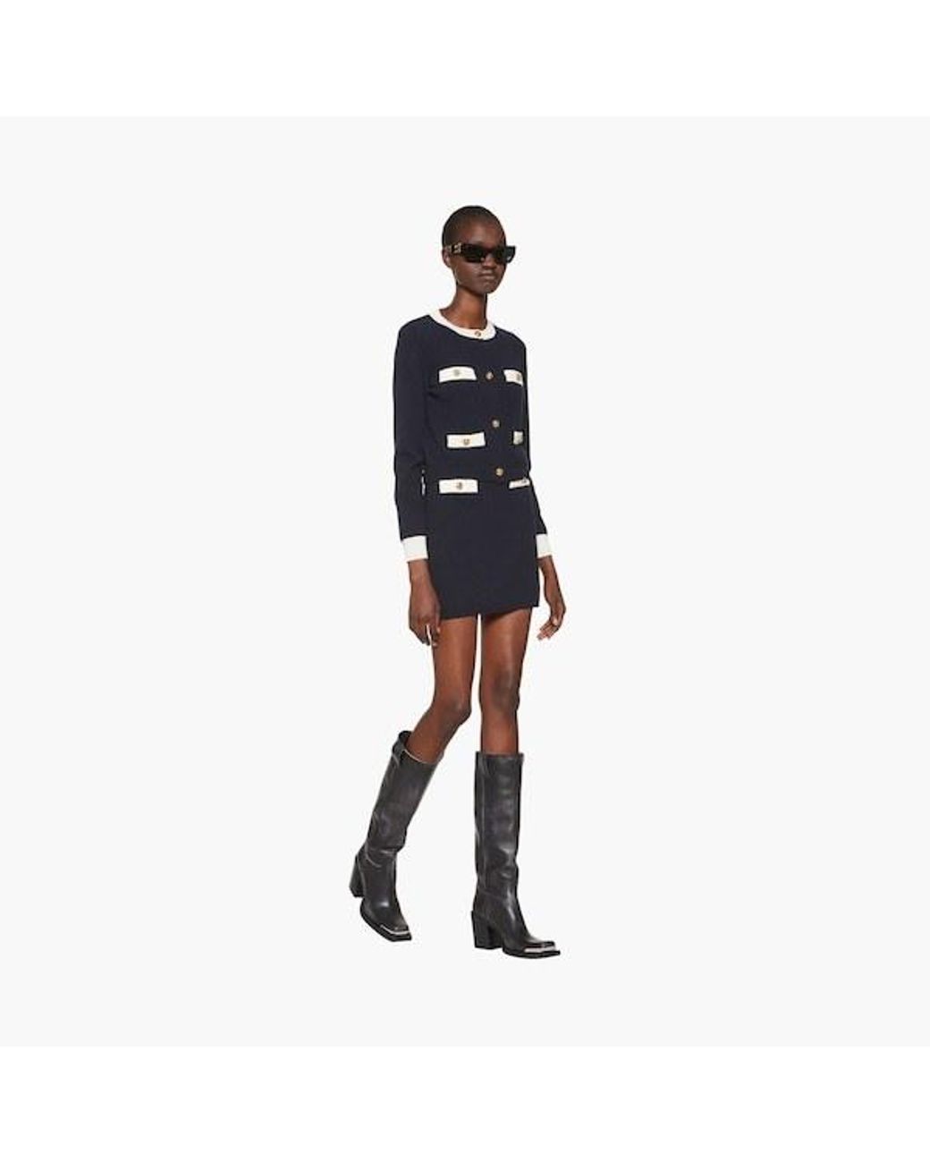 Miu Miu Blue Button-Up Long Sleeved Cardigan