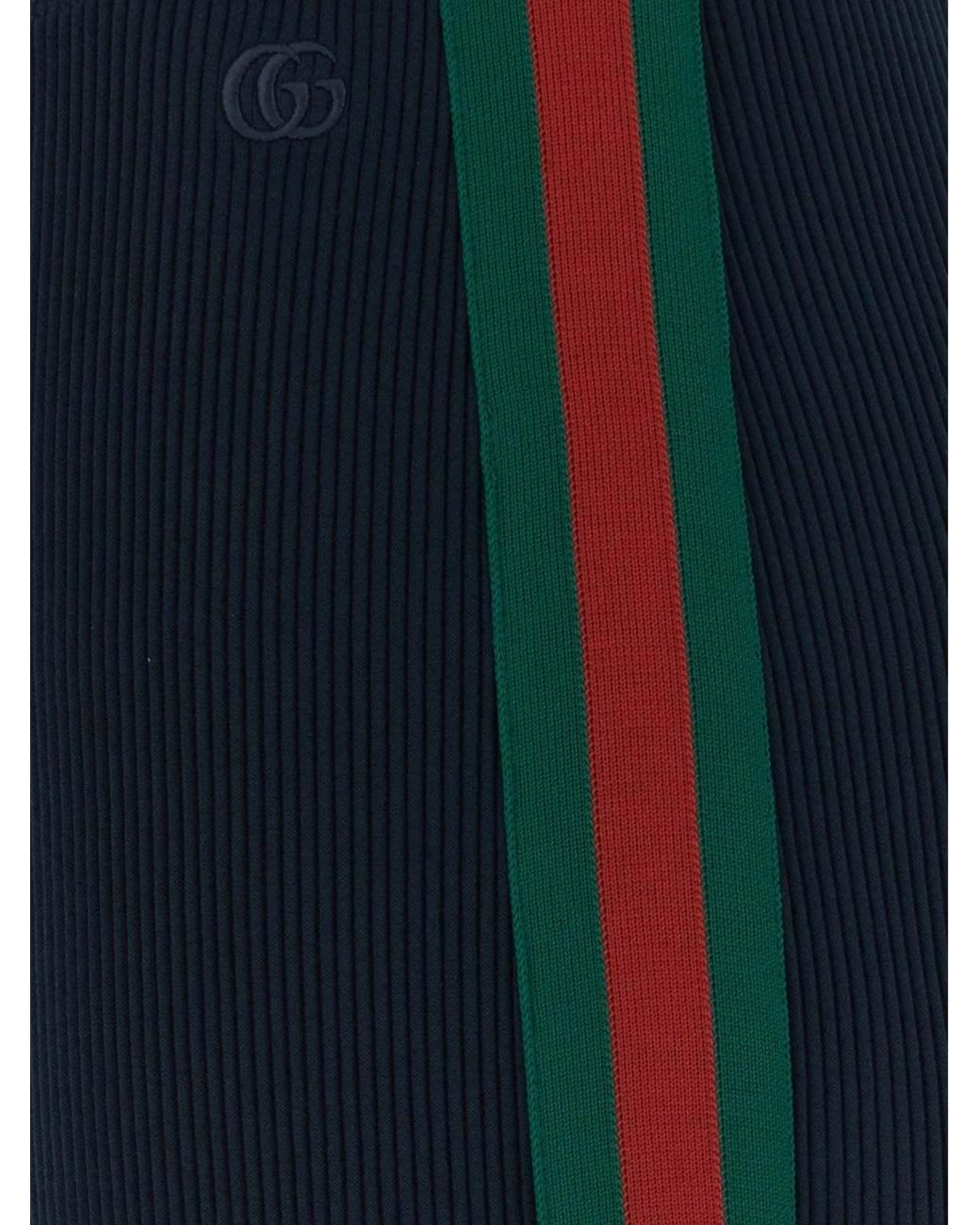 Gucci Blue Side-Stripe Cropped Pants