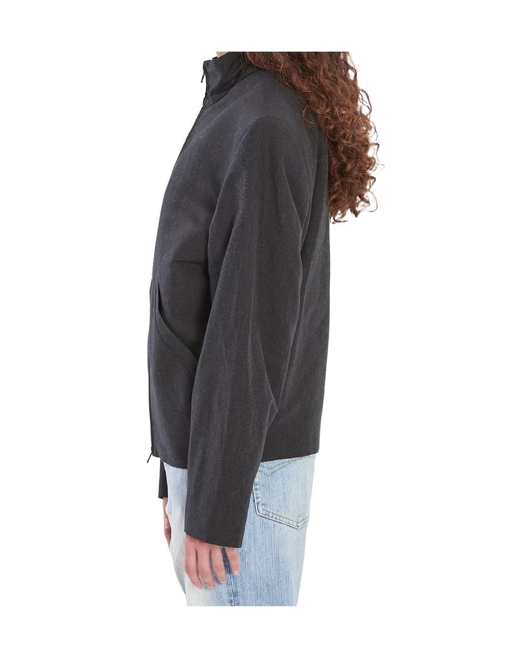 Balenciaga Black High-Neck Zipped Jacket
