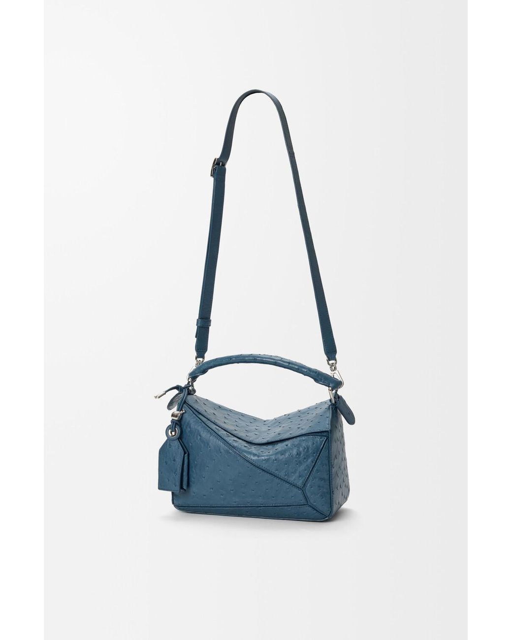 Loewe Blue Petit Sac Featherlight Puzzle En Cuir D'Autruche