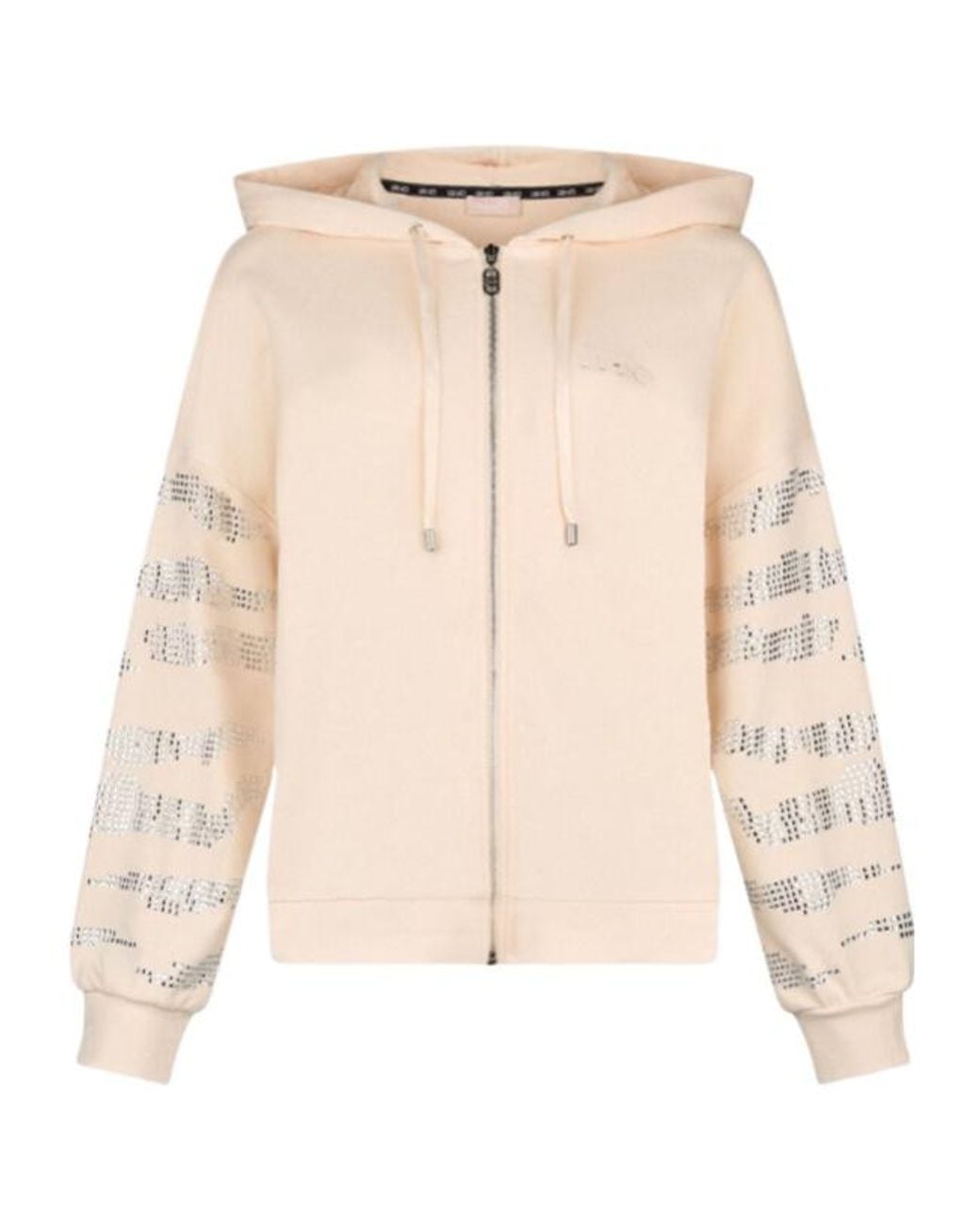 Liu Jo Natural Studded Zip-Up Hoodie