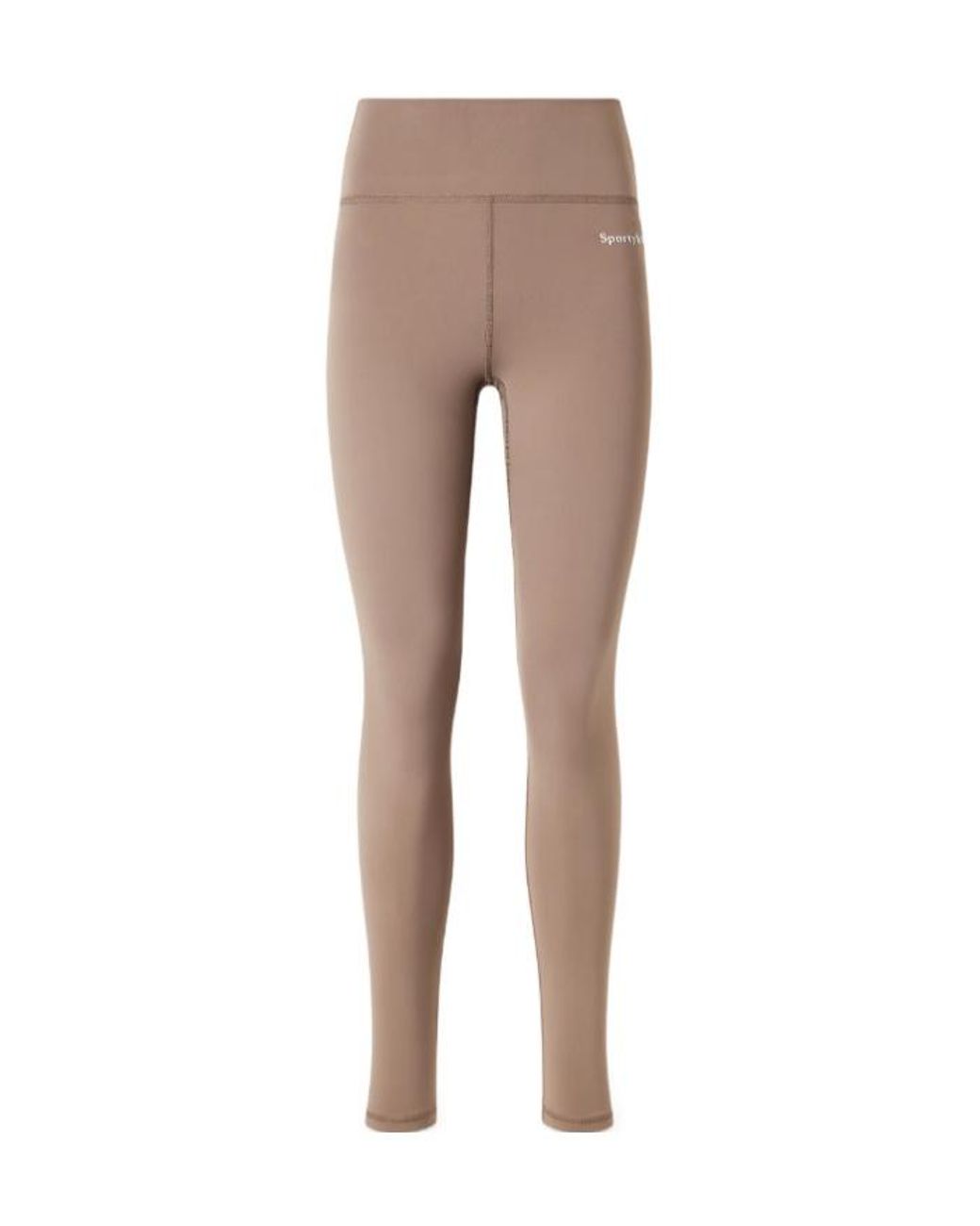 Sporty & Rich Natural Logo-Print Stretch-Jersey High-Rise Leggings