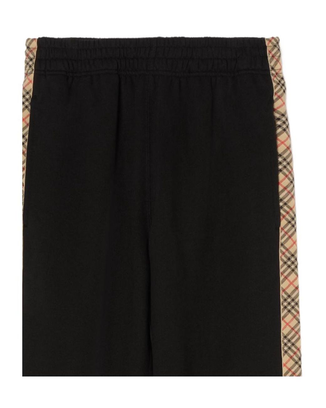 Burberry Black Check Trim Jogging Pants for men