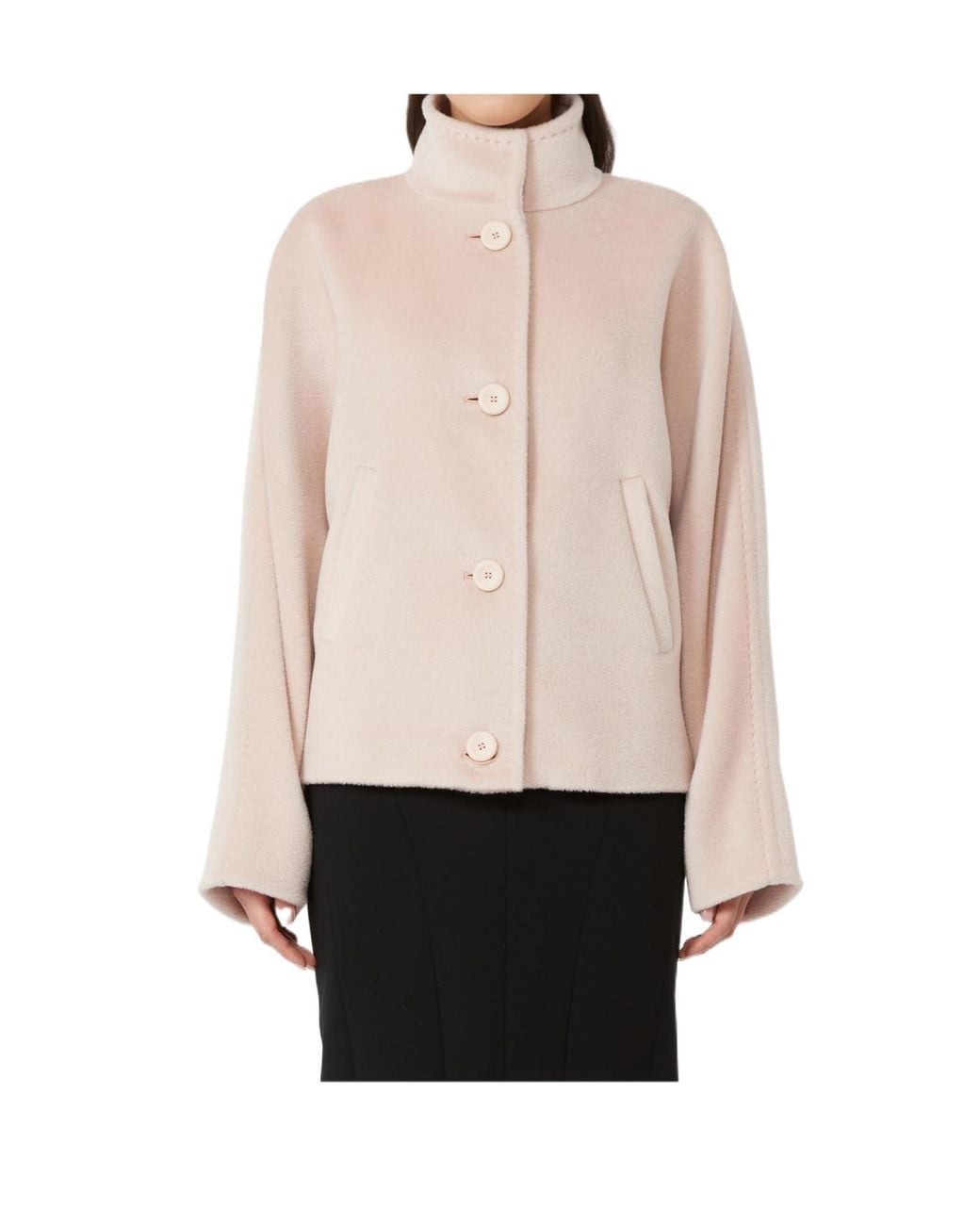 Max Mara Pink Studio Button-Up Coat
