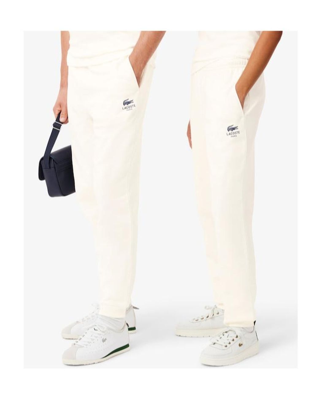 Lacoste White Tapered Leg Sweatpants for men