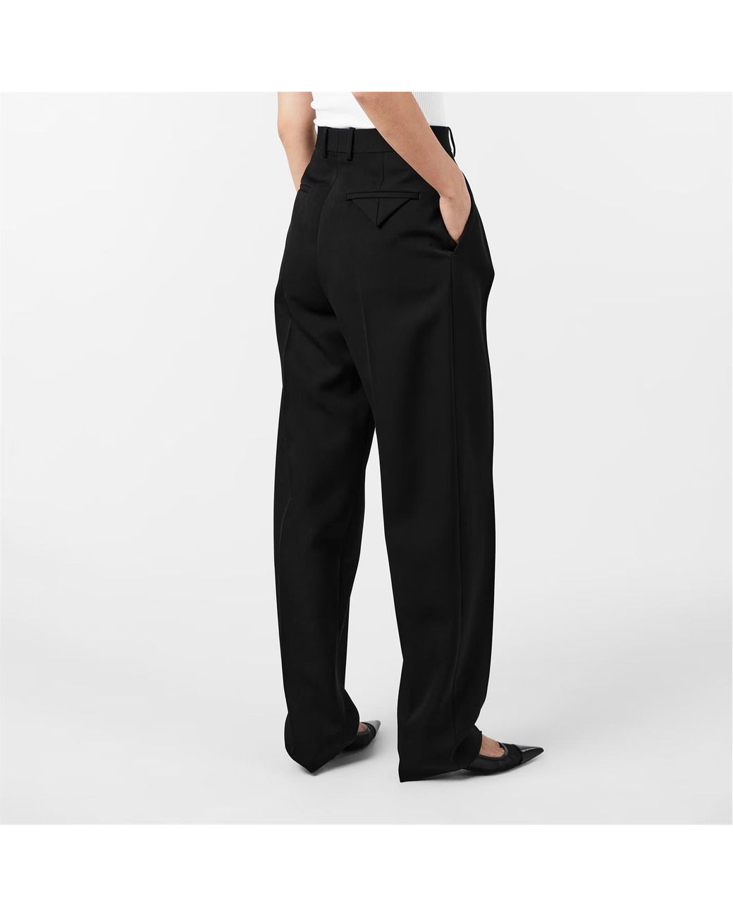 Bottega Veneta Black High Waist Casual Pants