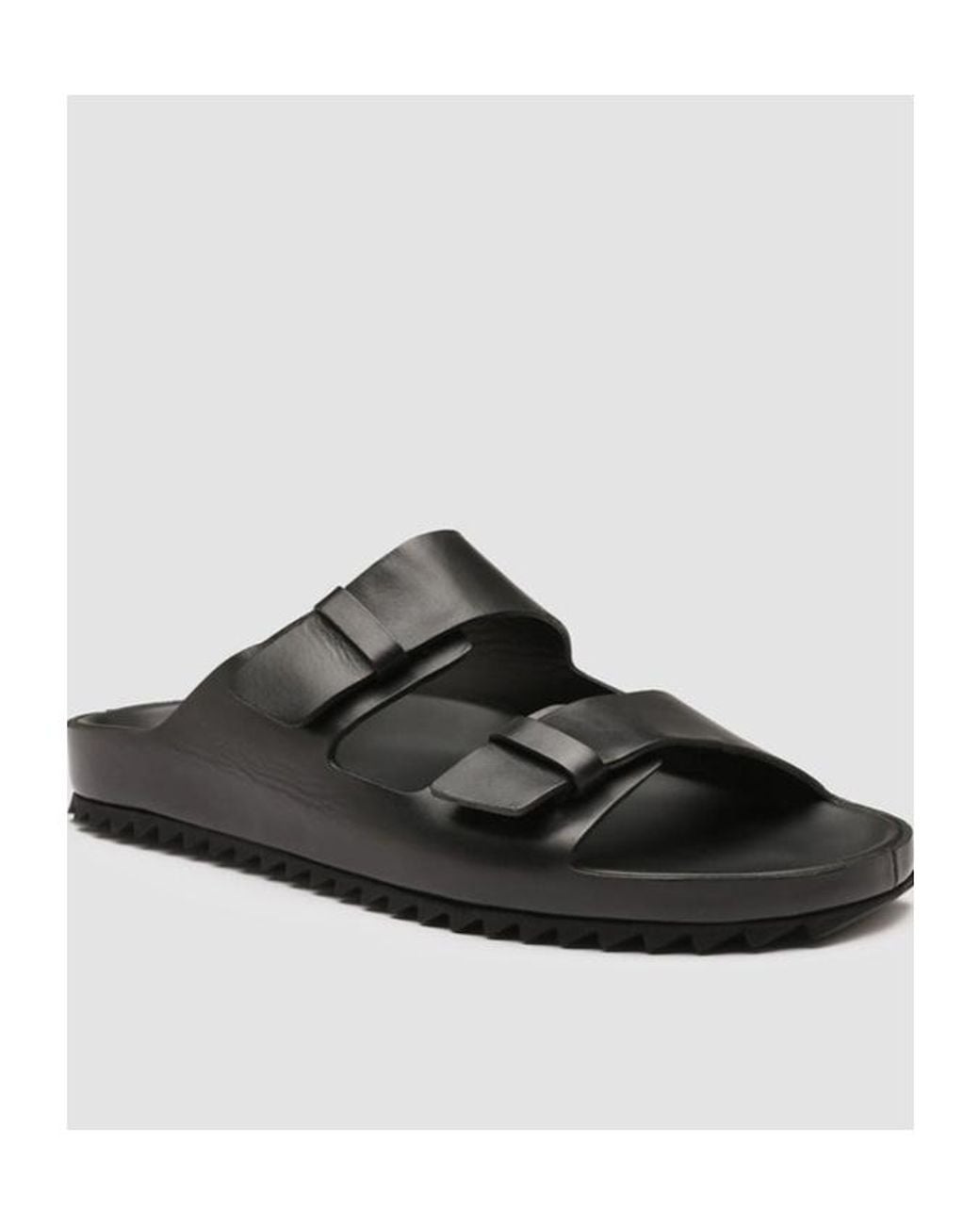 Officine Creative Black Double Strap Flat Sandals for men