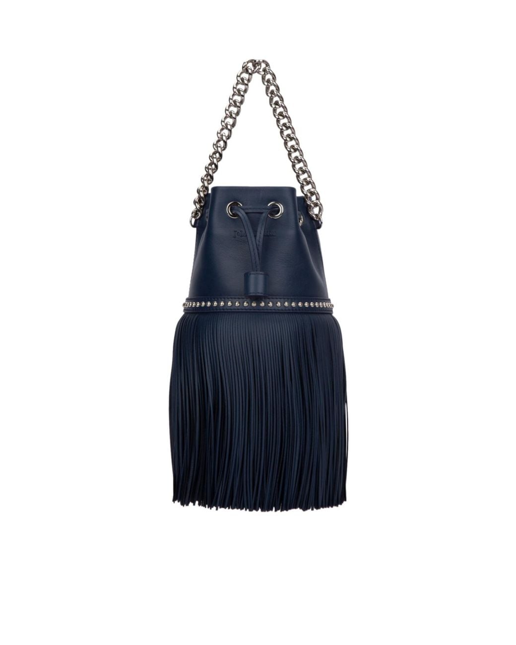 J&m Davidson Blue Carnival Fringed Studded Bucket Bag