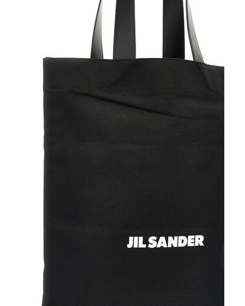 Jil Sander Black Logo-Print Large Open Top Tote Bag