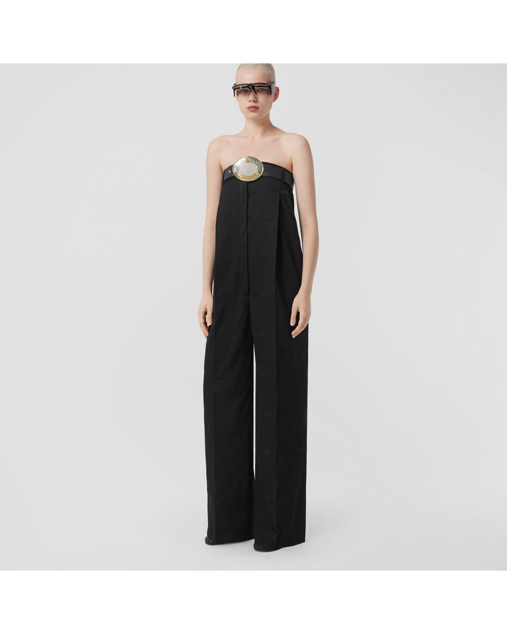 Burberry Black Strapless Tailored Jumpsuit