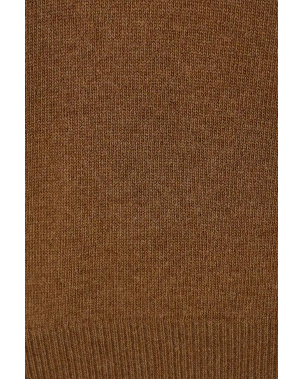 Plan C Brown Long-Sleeved Scarf Collar Knitted Shirt