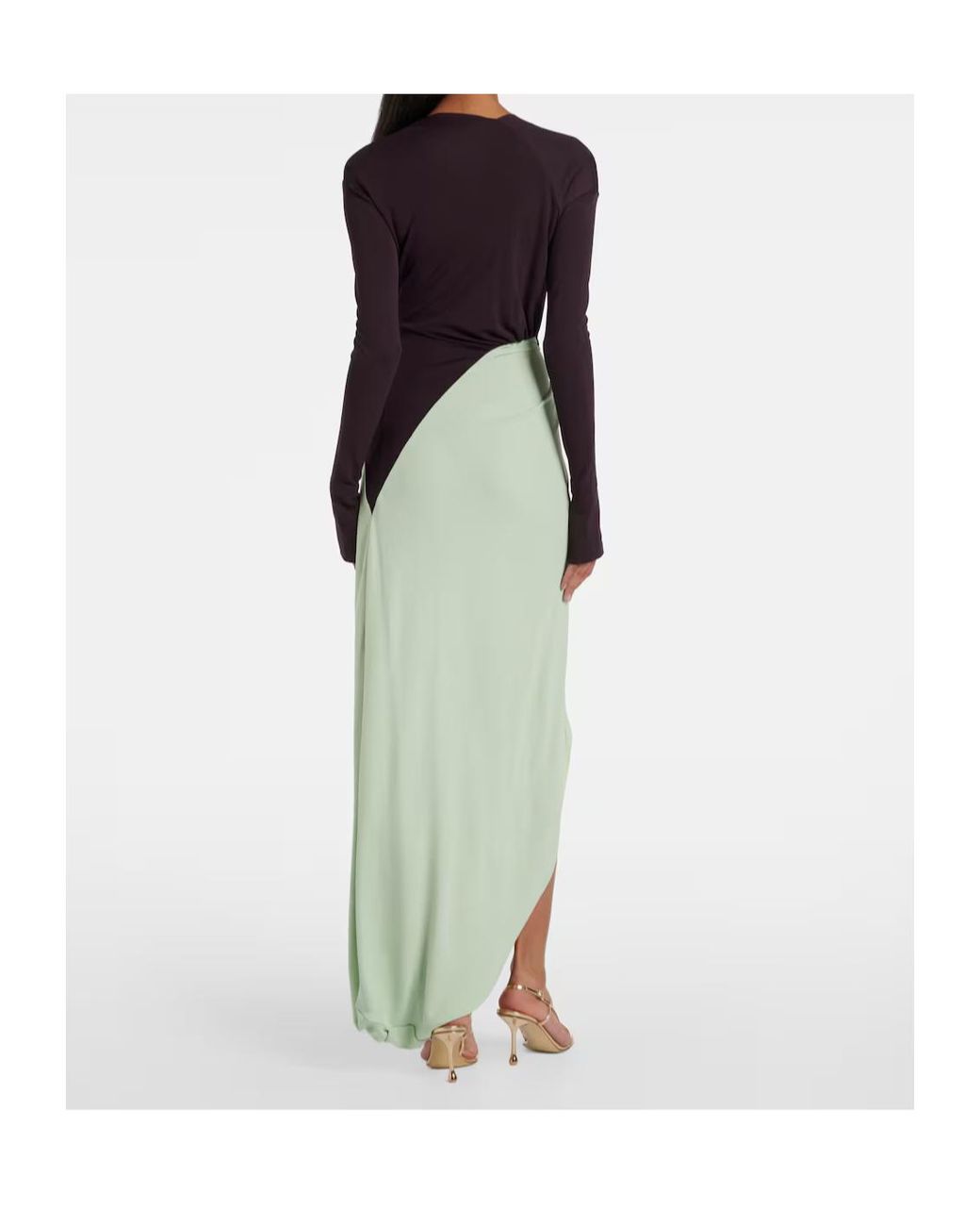Victoria Beckham Green Long-Sleeved Dress