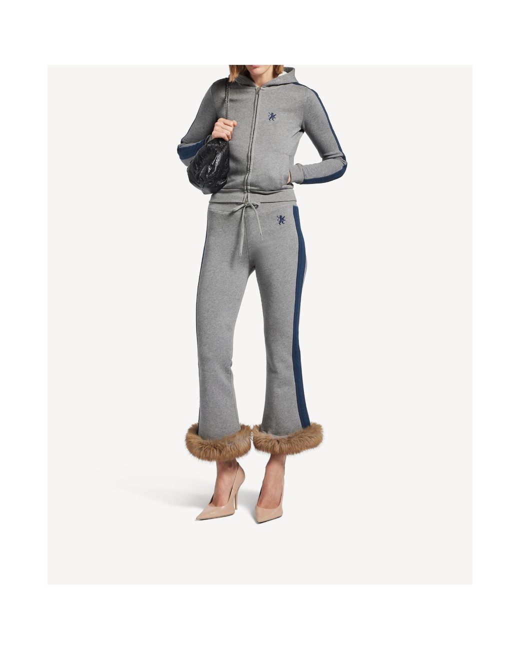 Balenciaga Blue Lion Flared Capri Sweatpants