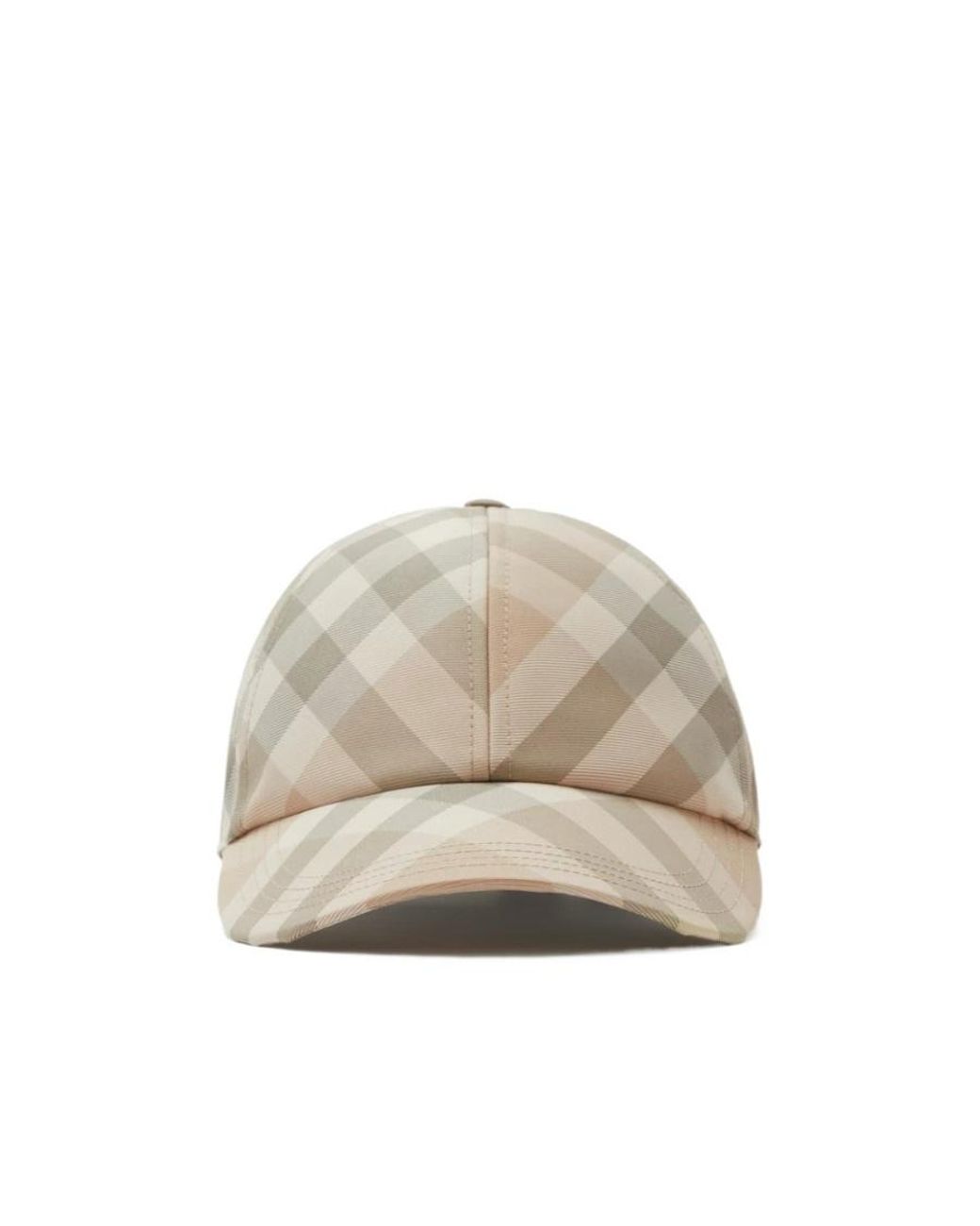 Burberry Natural Checked Curved-Peak Baseball Hat for men