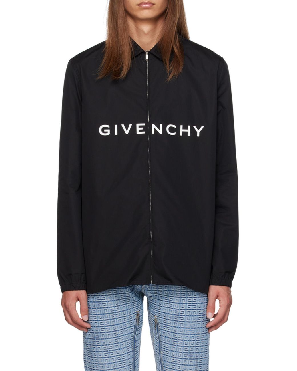 Givenchy Black Archetype Zipped Shirt for men