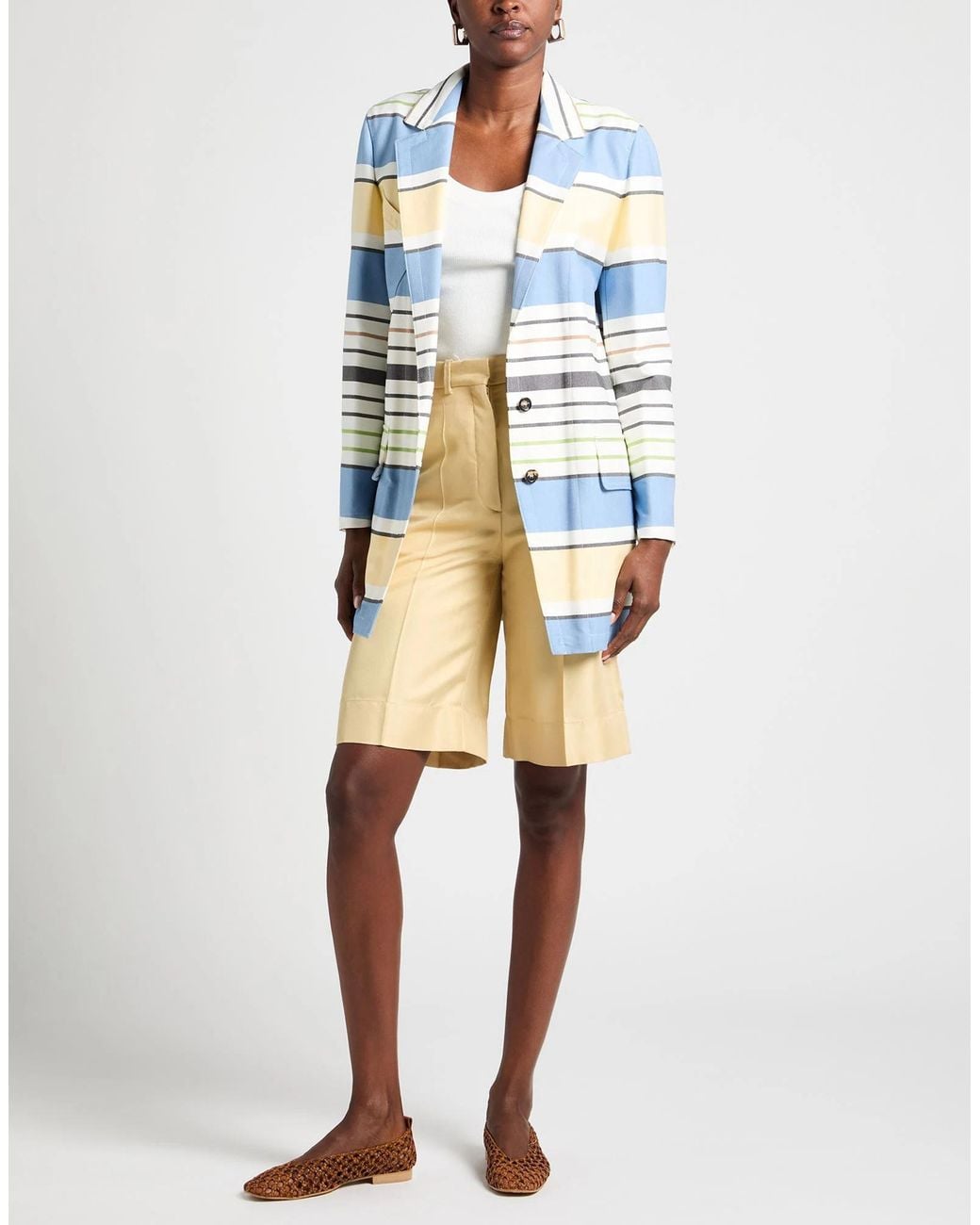 Max Mara Blue Striped Blazer