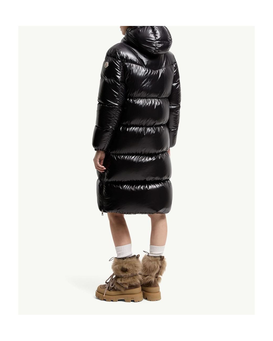Moncler Black Harfang Hooded Long Padded Coat