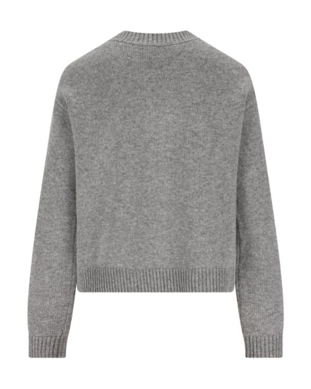 Gucci Gray Logo Intarsia Knit Jumper