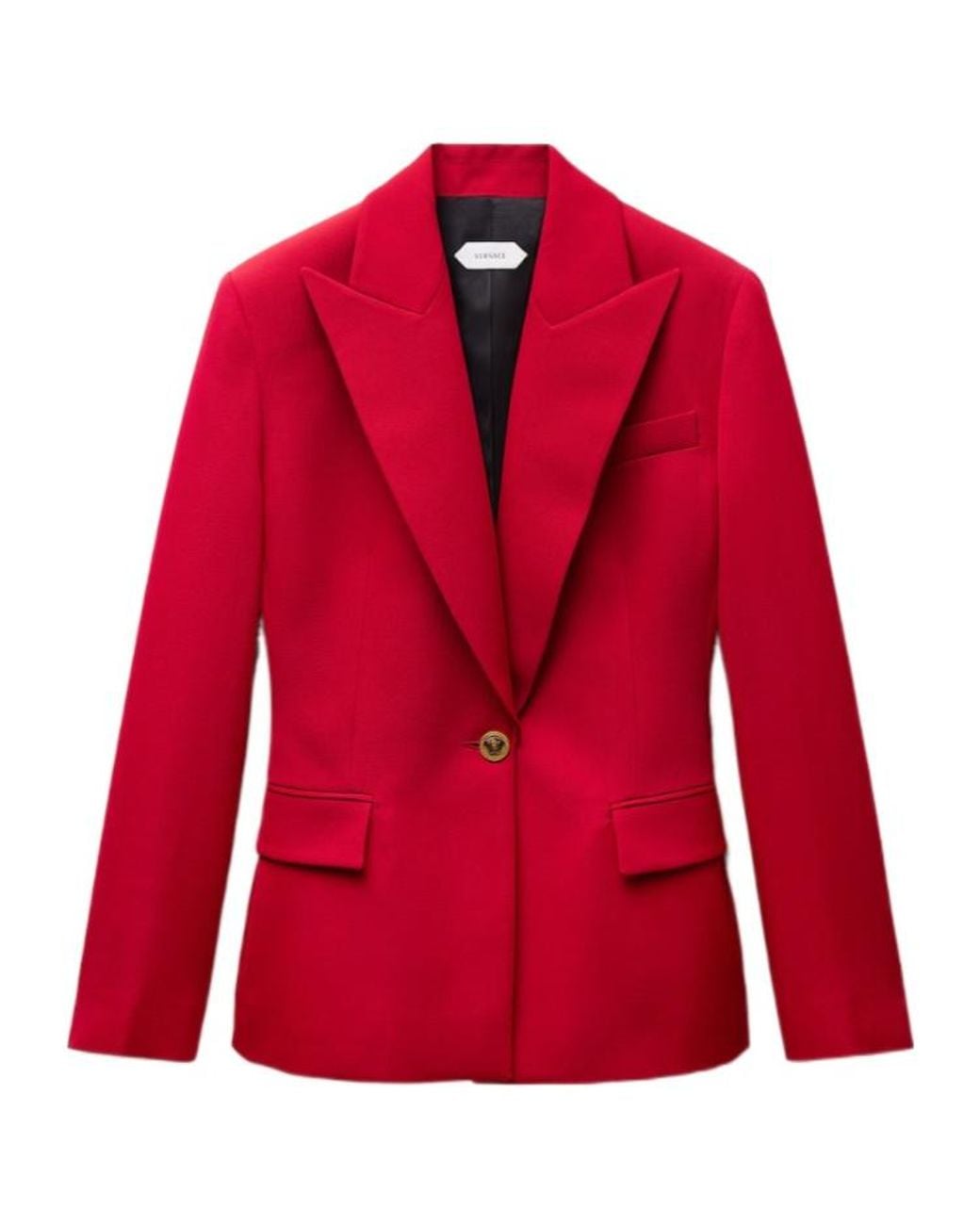 Versace Red Medusa-Button Peak-Lapel Blazer