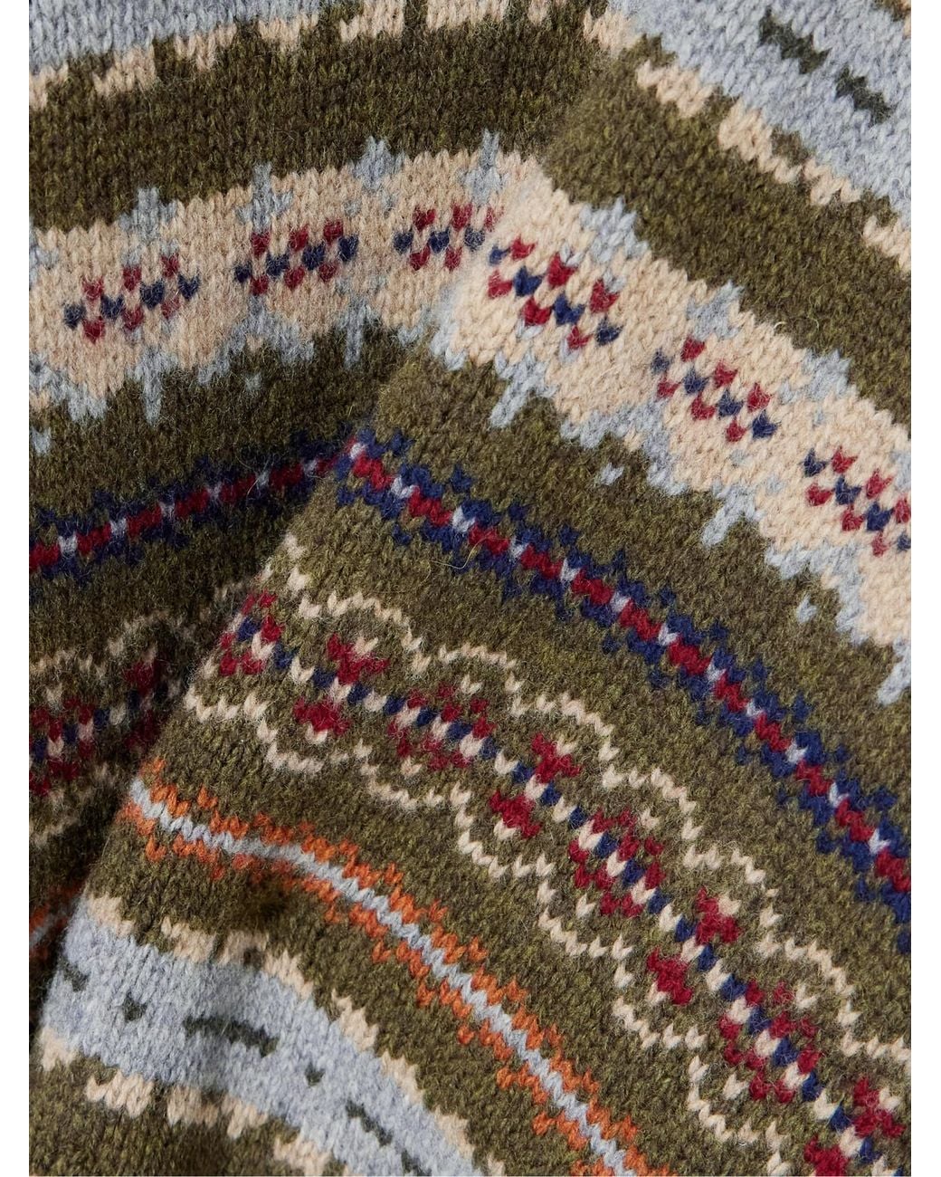 Sea Multicolor Ciara Striped Cotton-Poplin And Fair Isle Wool Sweater