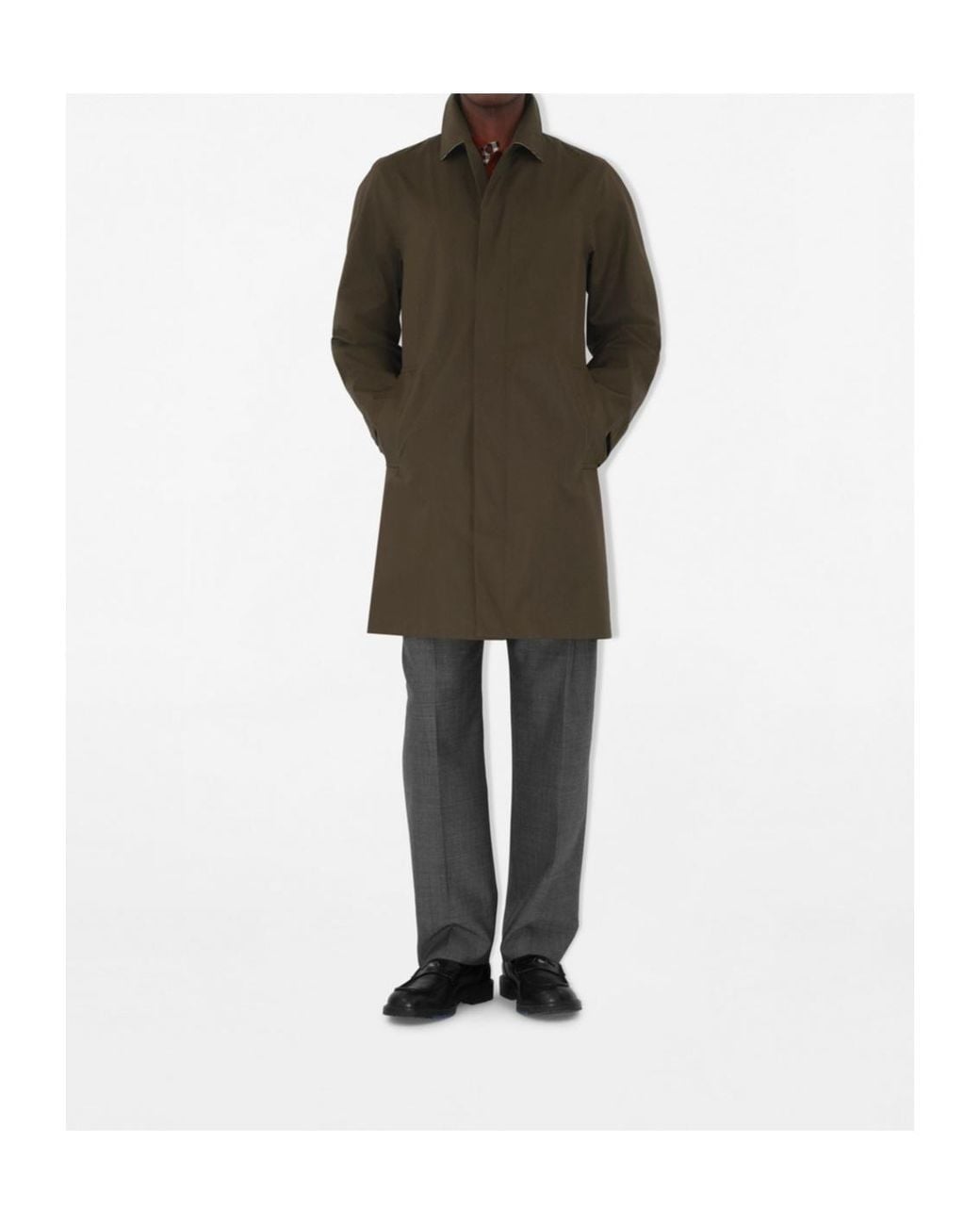 Burberry Green Cotton Gabardine Car Coat for men