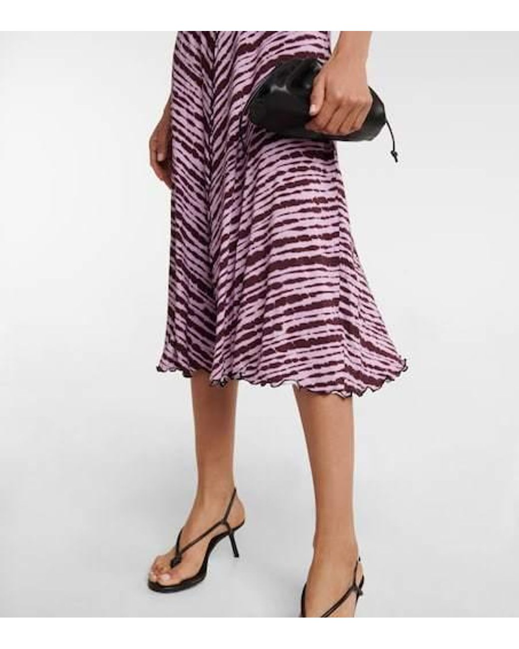 Proenza Schouler Purple Printed Jersey Midi Dress