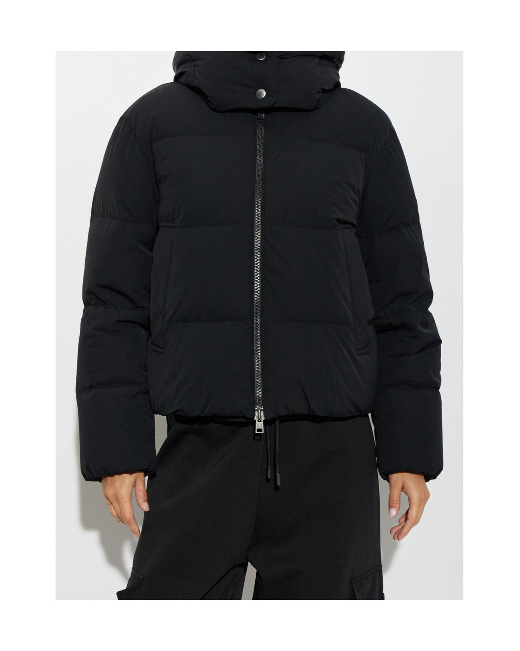 Woolrich Black Quilted Hooded Down Jacket