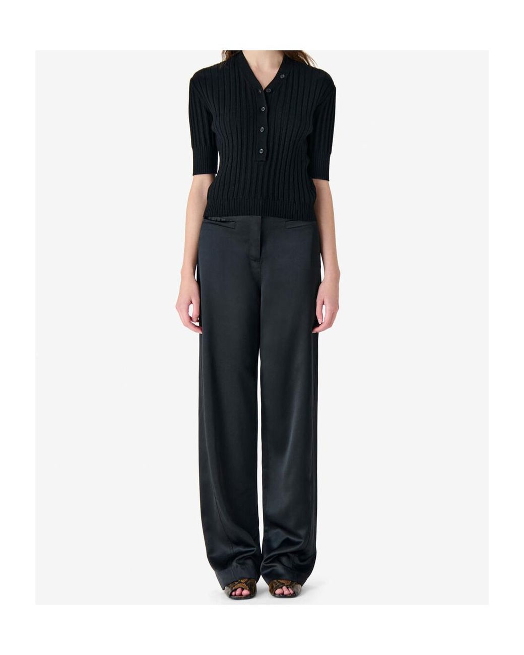 IRO Black Corded Sweater With Buttons