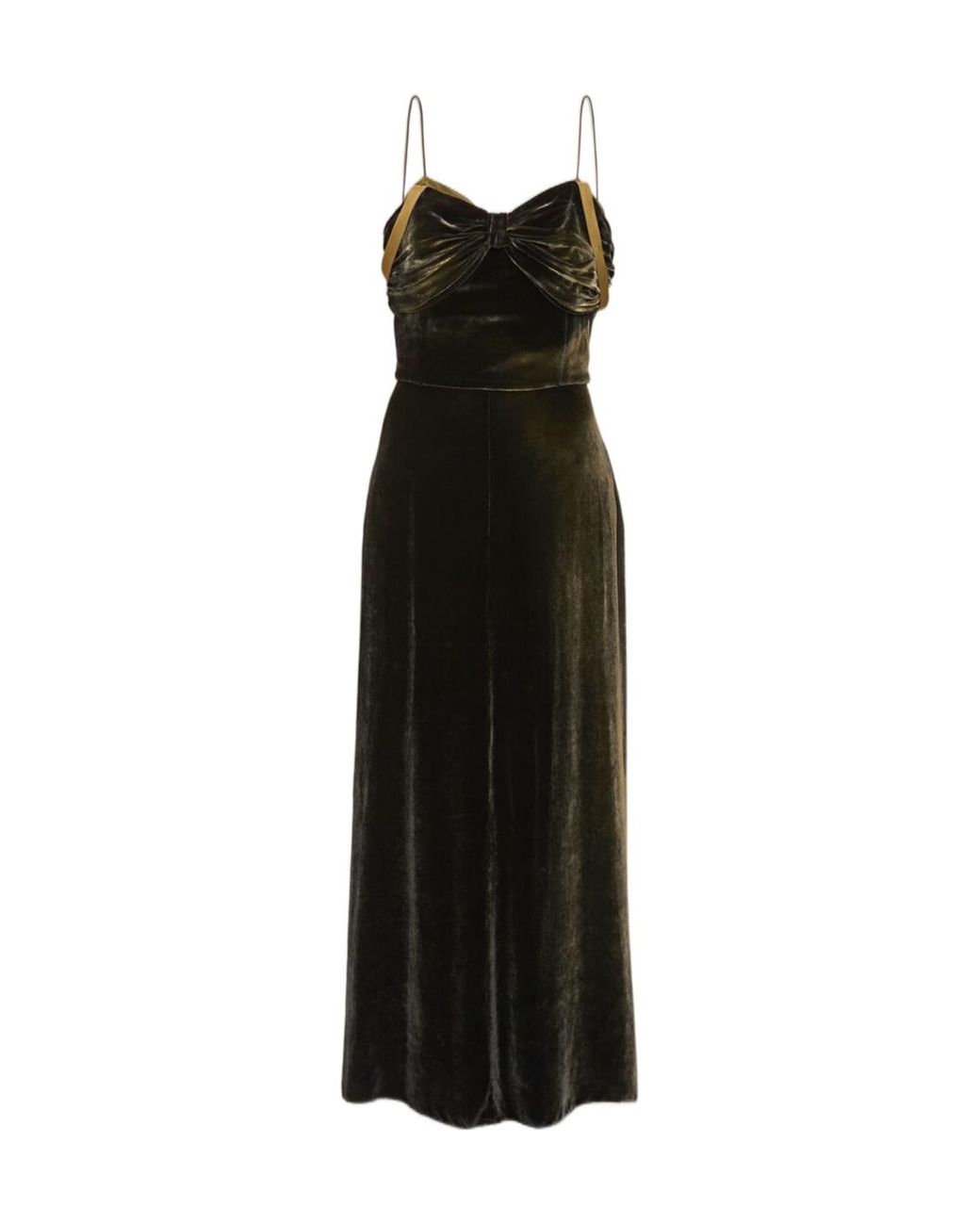 Maison Margiela Black Spaghetti Strap Velvet Dress