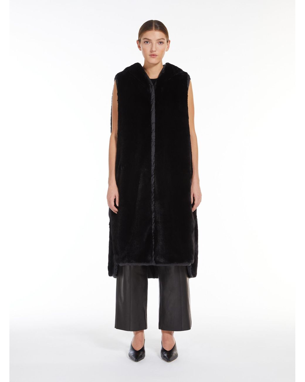 Max Mara Black The Cube Buttoned Sleeveless Jacket