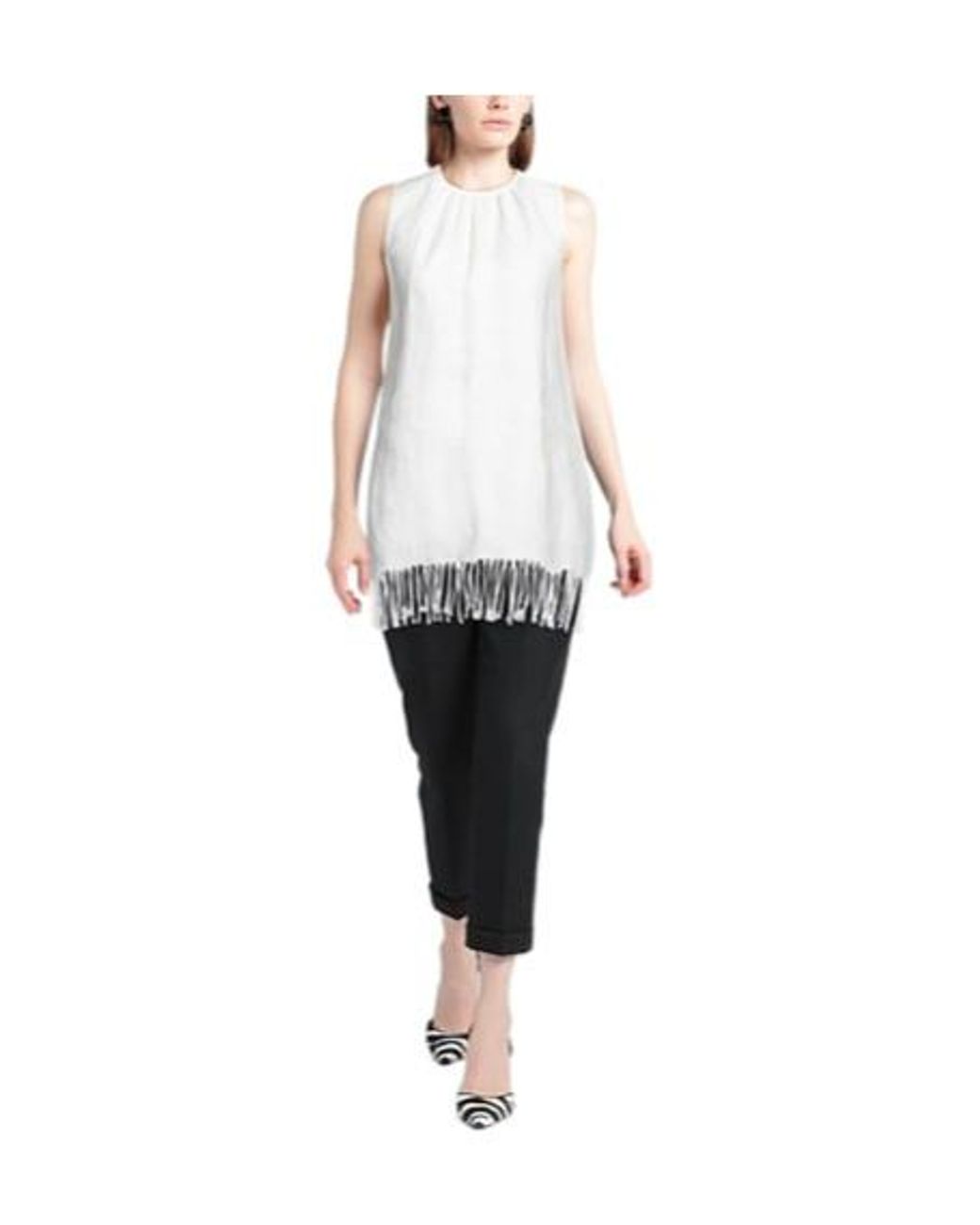 Max Mara White Sleeveless Linen Jacket