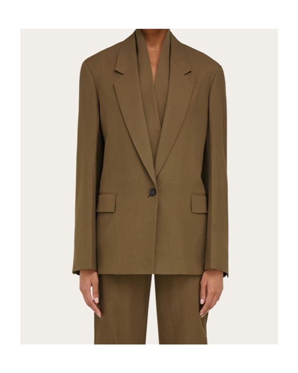 Ferragamo Green Notched-Lapel Blazer