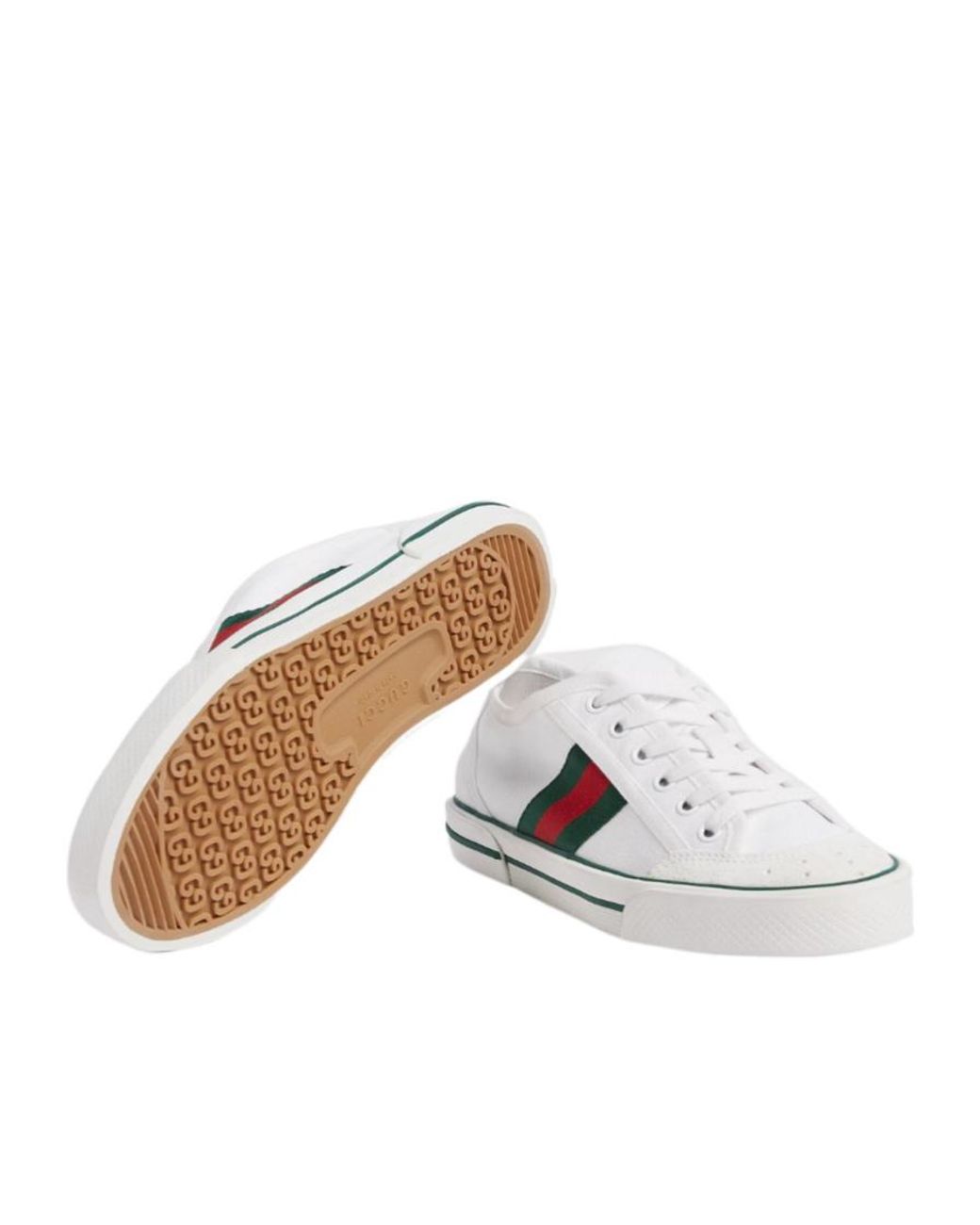 Gucci White Web Stripe Low-Top Sneakers