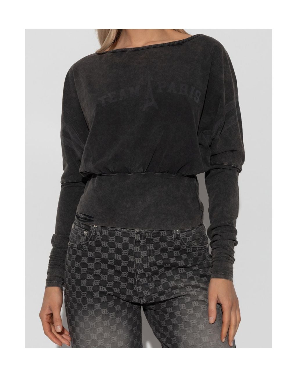 M I S B H V Black Team Paris Long-Sleeved Top