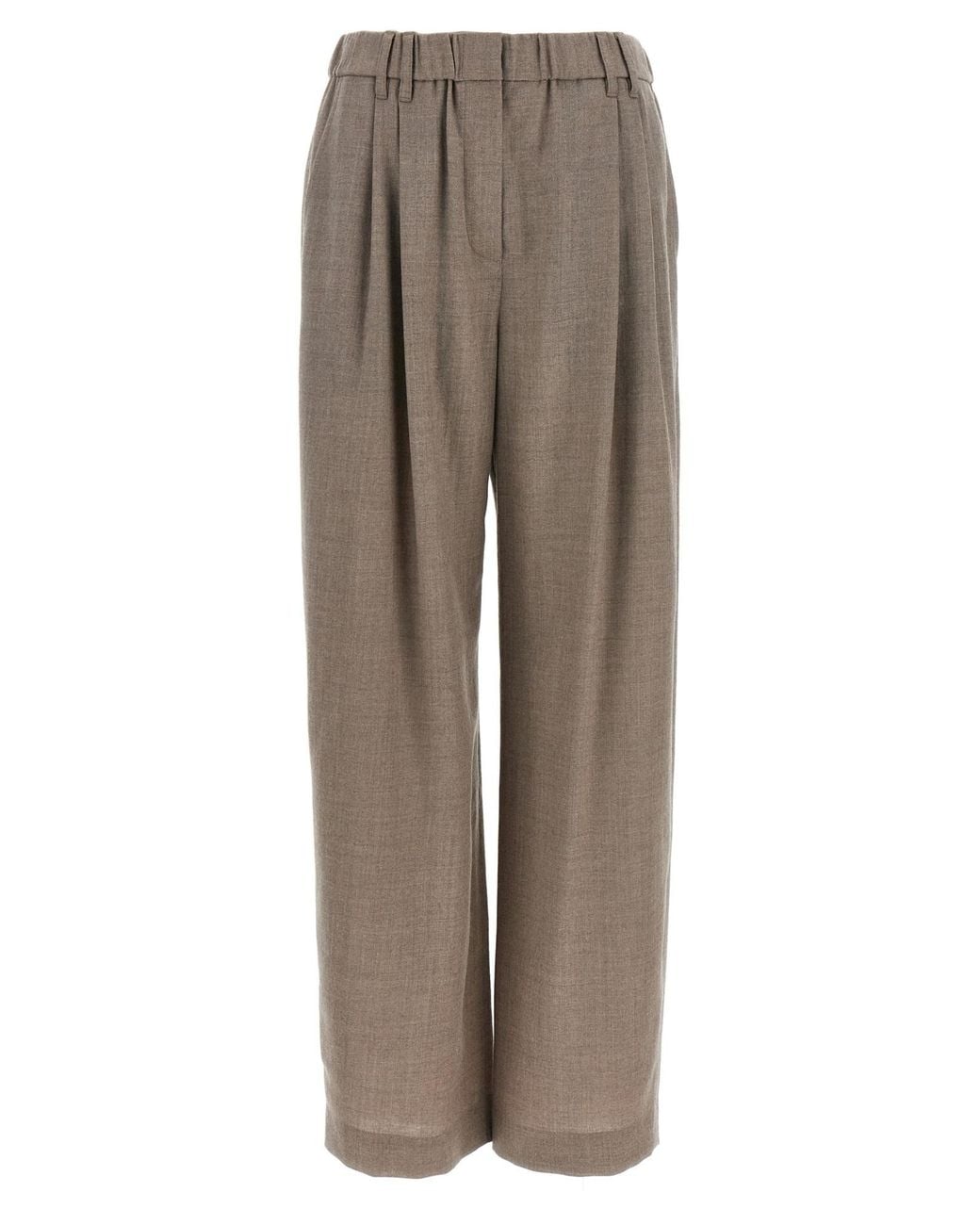 Brunello Cucinelli Brown Light Pants With Pleats