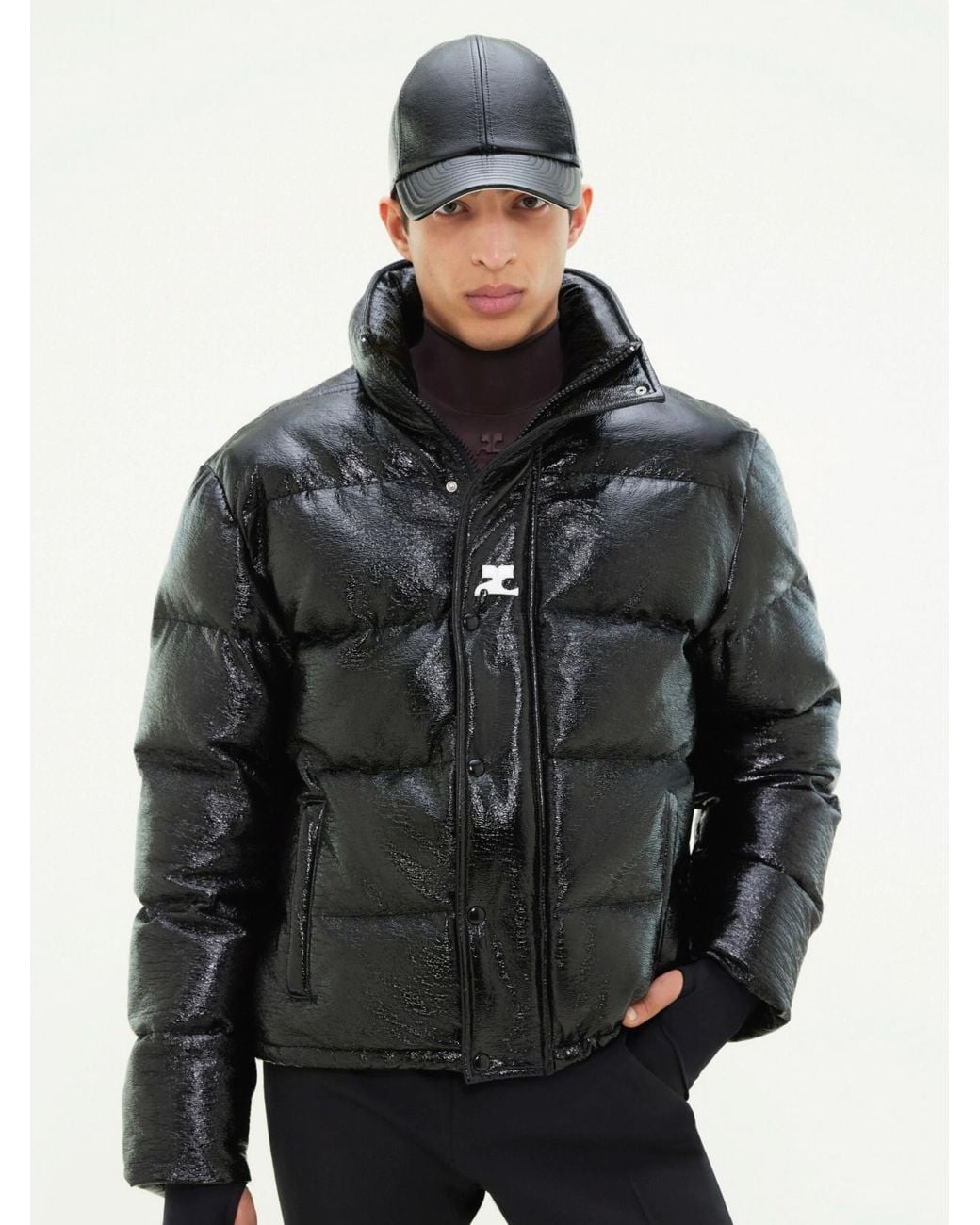 Courreges Black Long-Sleeved Down Jacket for men