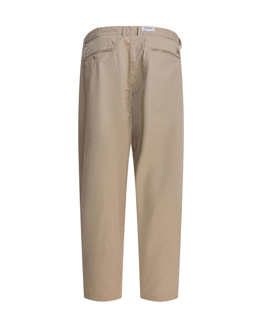 Carhartt Natural Pleated Cotton Trousers for men