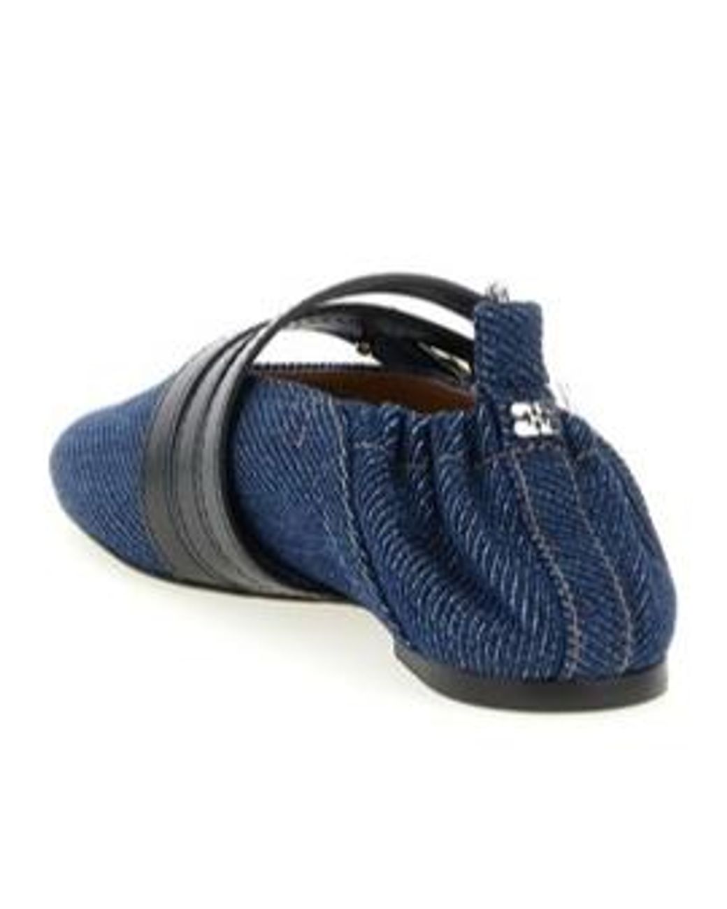 Ganni Blue Sue Triple Denim Ballerinas