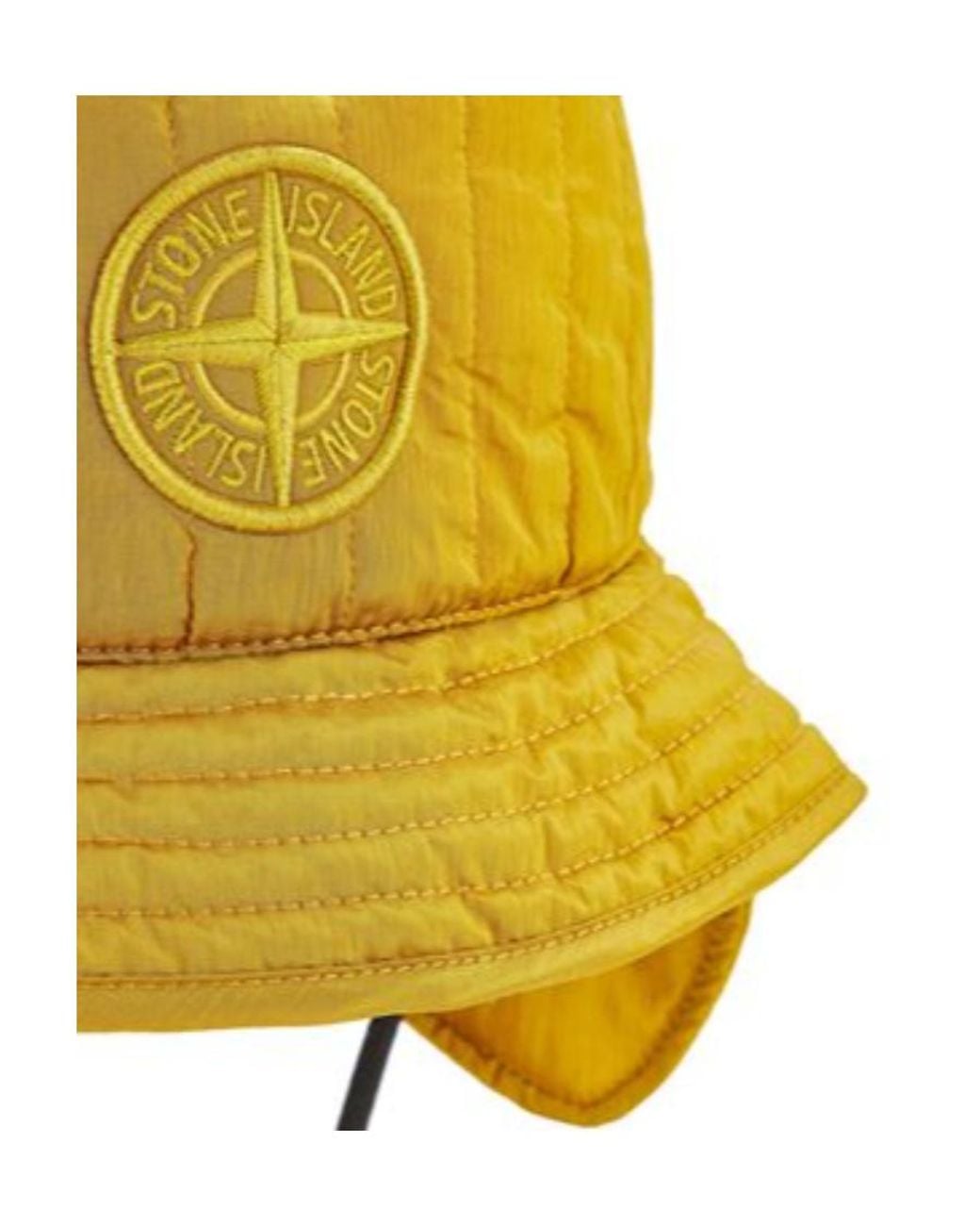 Stone Island Yellow Logo Hat for men